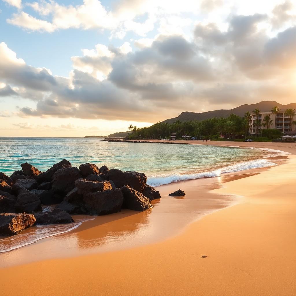 Golden sand beach at Wailea on Maui's south shore